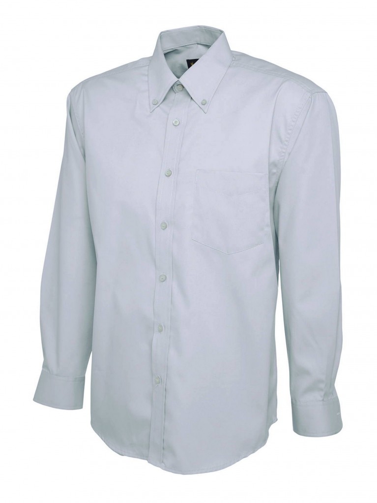 Mens Long Sleeve Pinpoint Oxford Shirt embroidered with school logo