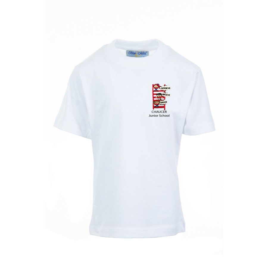 White P.E T-shirt | Chaucer Junior School | Loop Wear