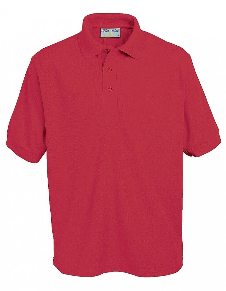 Plain Banner Penthouse Polo Shirt - RED