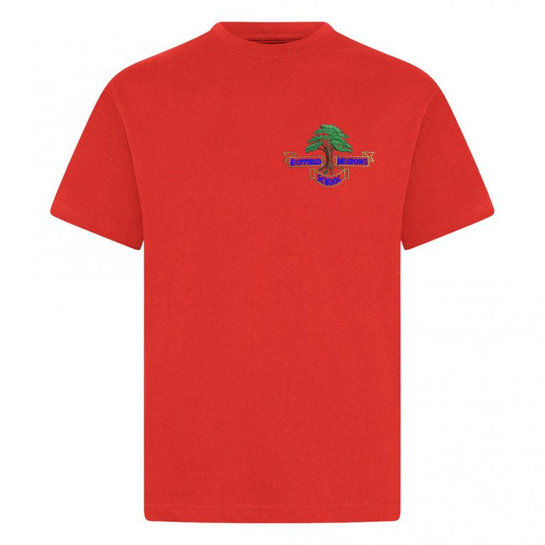 Red P.E T-Shirt with logo
