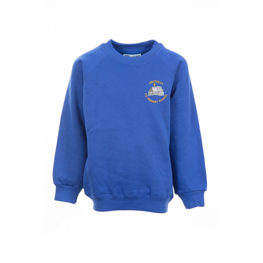Blue Round Neck Sweatshirt (cotton blend) | Fritchley CE Aided Primary ...