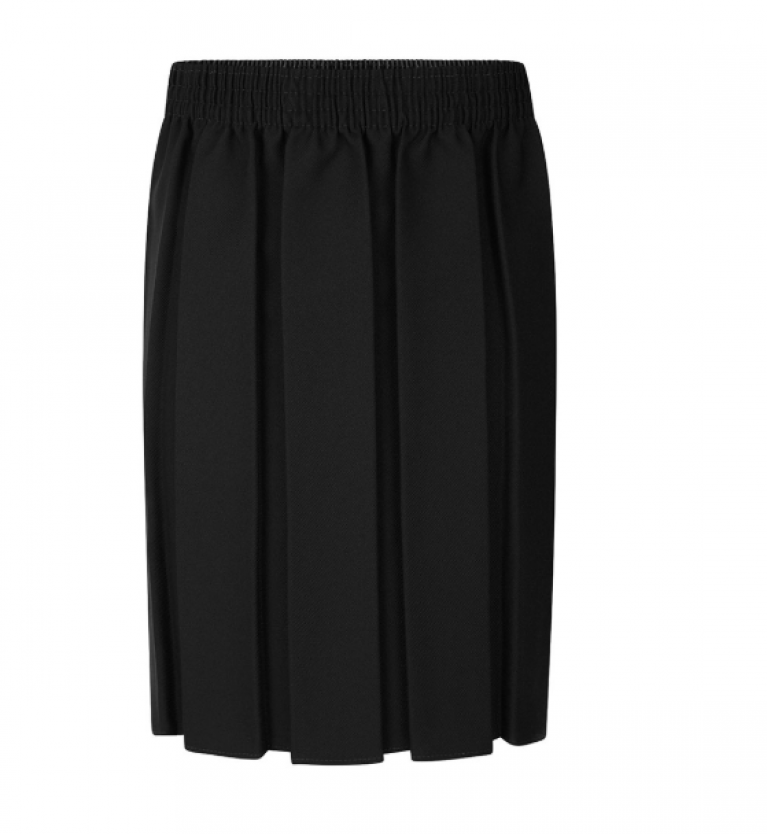 Girls Box Pleat Skirt in Black