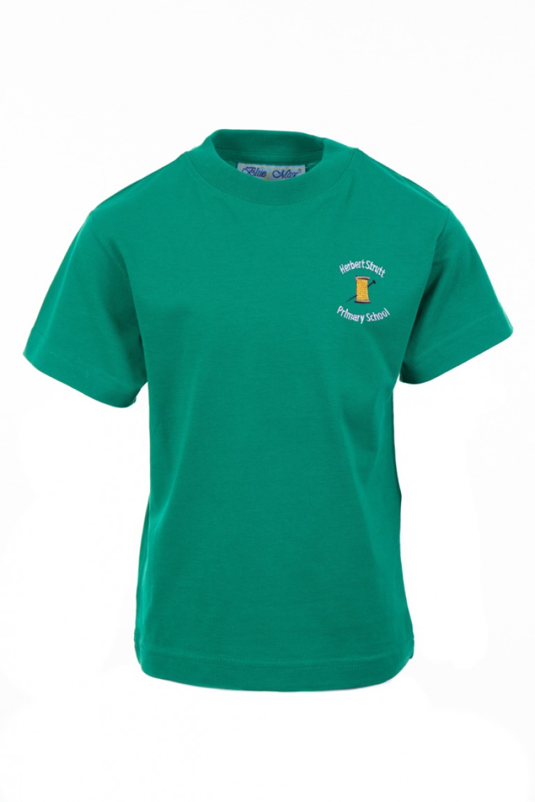 Green P.E T-shirt | Herbert Strutt Primary School | Loop