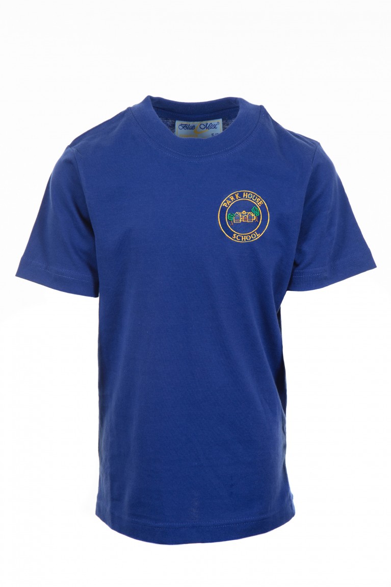 Blue P.E T-shirt - with logo