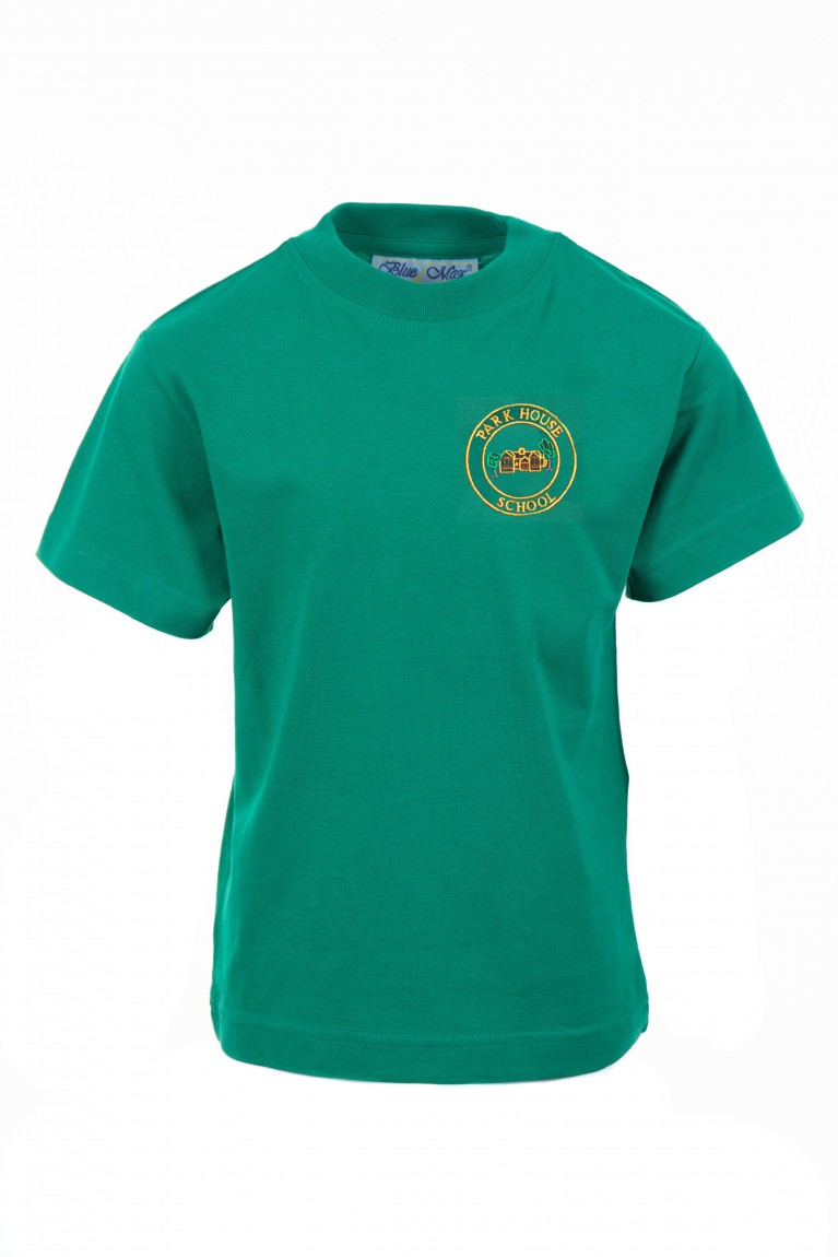 Green P.E T-shirt - with logo